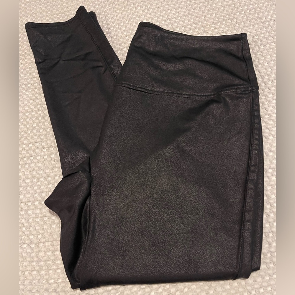 DG2 Diane Gilman Faux Leather Leggings • Women’s 1X • Black Stretch Pants